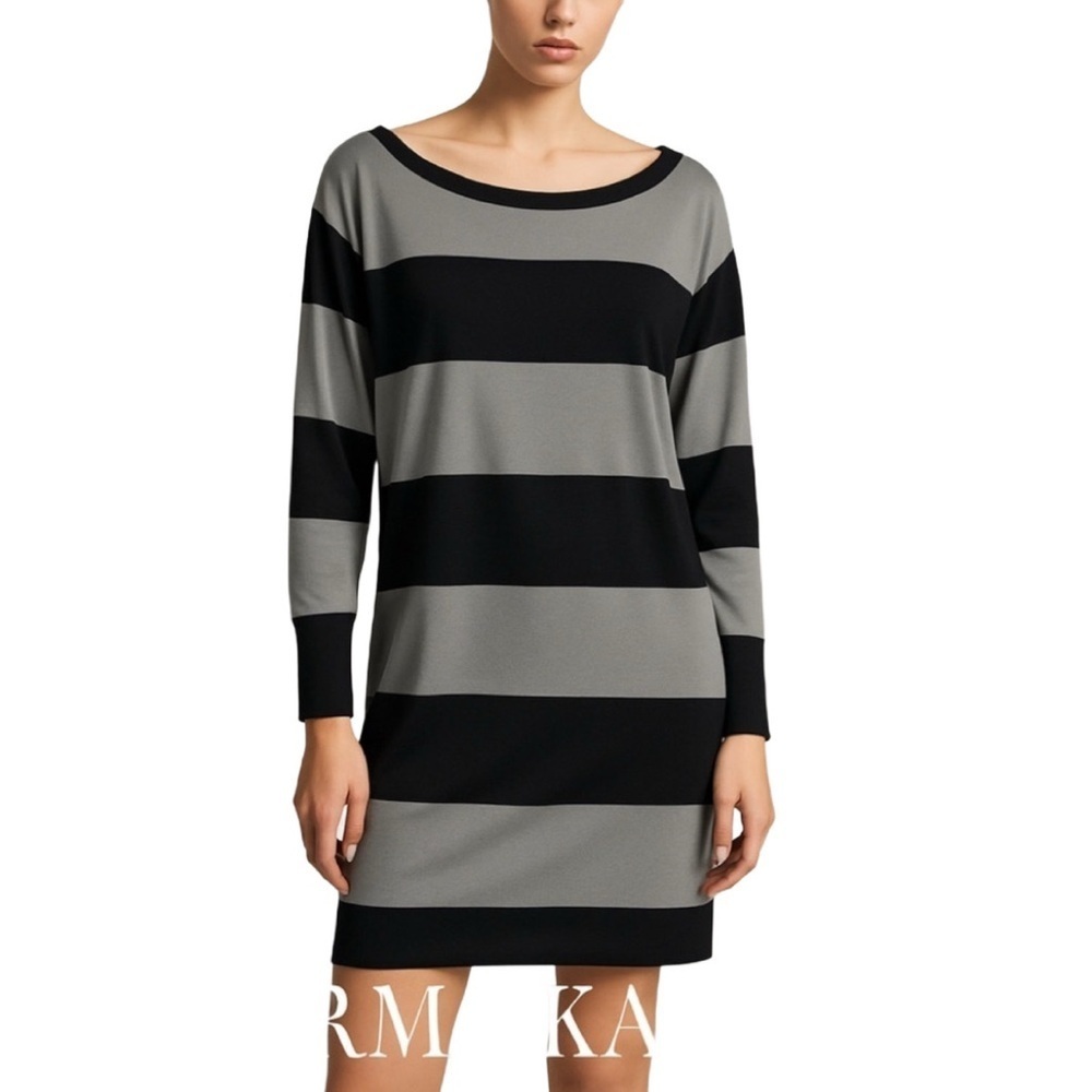 NORMA KAMALI Wide Stripe Shift Dress